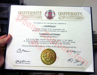 University of Ottawa - Fake Diploma Sample from Canada